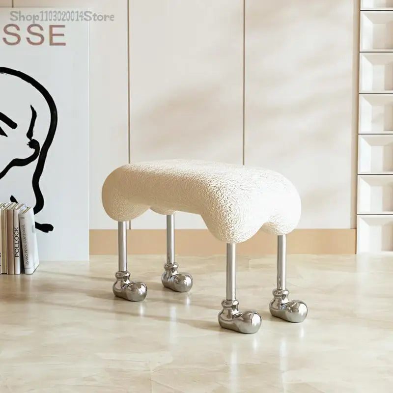 Cream Style Dog Stool Dining Chair Clothing Store Bench Mickey Chair Home Door Light Luxury Shoe Changing Stool Bed End Stool