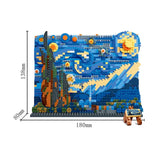 Creative Art Van Gogh Paintings The Starry Night MOC The Great Wave of Kanagawa Micro Building Blocks Education Toys Kids Gifts