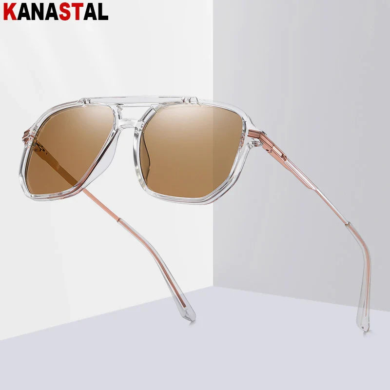 Men's Polarized Sunglasses UV400 TR Metal Colorful Square Eyeglasses Frames Beach Outdoors Driving Travel Women Visor Eyewear