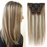 BHF Clip in Hair Extensions Human Hair Straight Remy Hair Natural Black Light Brown Honey Ombre Hair Extensions With Clips 70g