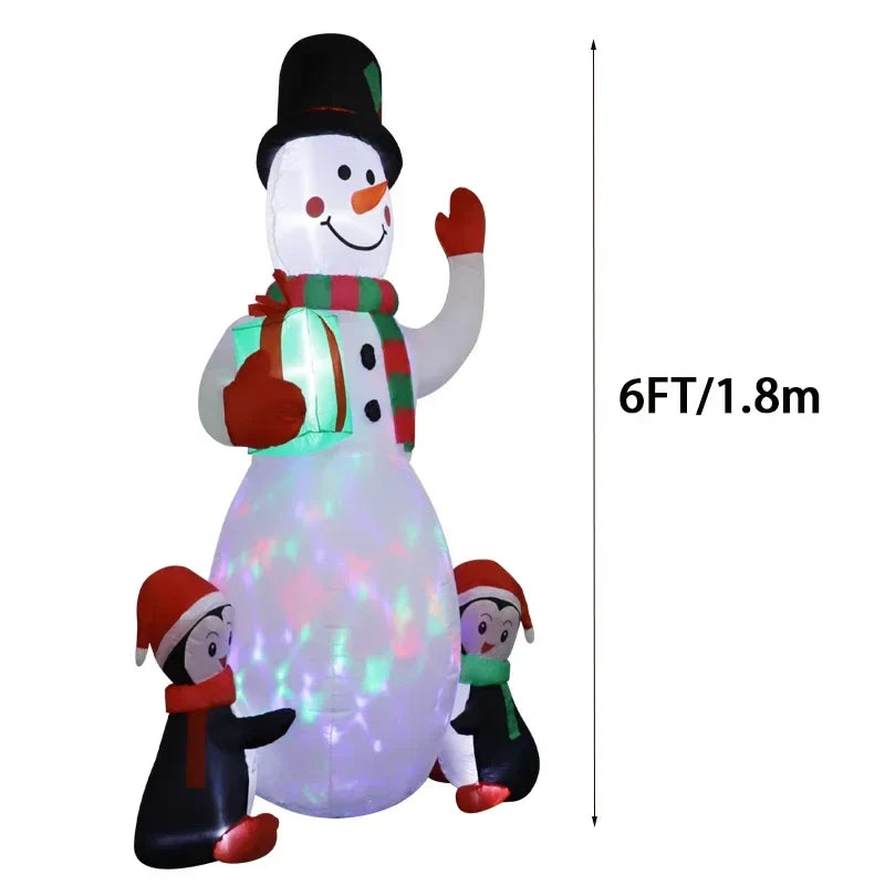 Christmas Inflatable Decoration Toy Snowman Built-in LED Lights Giant Inflatable Model Indoor Outdoor Ornament Party Garden Deco