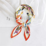 silk scarf women luxury ladies small head scarf wholesale scarves  headwraps pleated chiffon hijabs satin hijabe femme bandanas