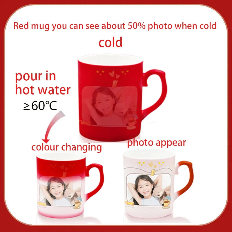 Personalised Magic Mugs Custom Colour Changing Cup Heat Activated Any Image Photo Or Text Printed On Mug Dad Mothers Day Gift