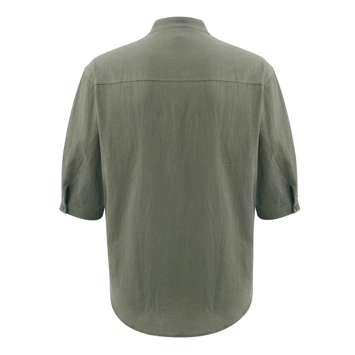 Hot Male Summer Cotton Linen Shirt Solid Casual Oversized Loose Long Sleeve Top Men Turn Down Collar Green Shirts Fashion Blusa