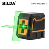 HILDA 2 Lines Laser Level Self-Leveling Horizontal And Vertical Cross Super Powerful Green Laser Beam Line