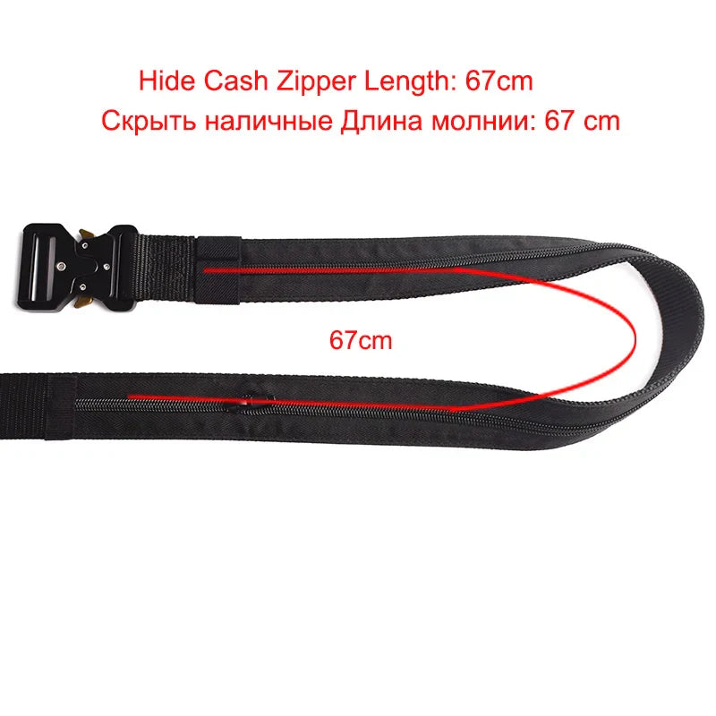 Travel Outdoors Hidden Cash Anti Theft Belt Waist Bag 130CM Tactical Men Waist Packs Women Hidden Wallet Nylon Strap Belt