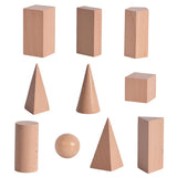 Mini DIY Wooden Toys Solid Geometric Shape Building Block Early Learning Educational Toy Montessori Home Study Tools Space Think