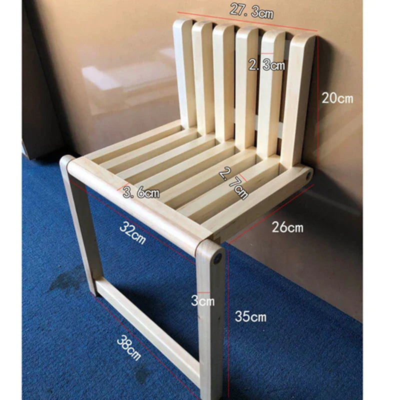 Folding Footstool Wall-Mounted Wall Folding Porch Chair Door Shoe Cabinet Hidden Footstool Folding Bathroom Stool