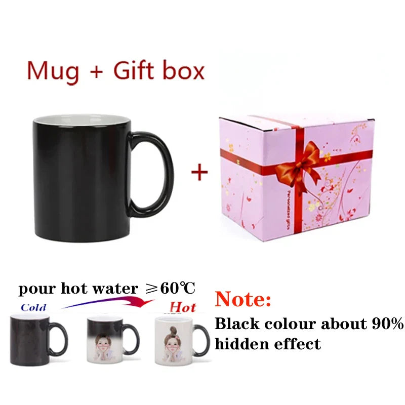 Personalised Magic Mugs Custom Colour Changing Cup Heat Activated Any Image Photo Or Text Printed On Mug Dad Mothers Day Gift