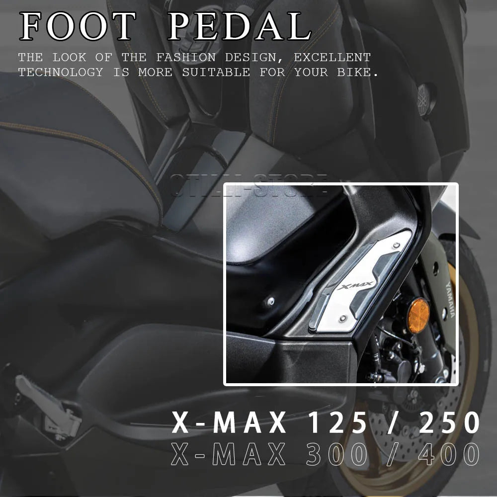 Motorcycle Footpads For XMAX 125 250 300 400 Front Rear Pegs Plate Aluminum Alloy Pedal Modified Skid proof Footrest