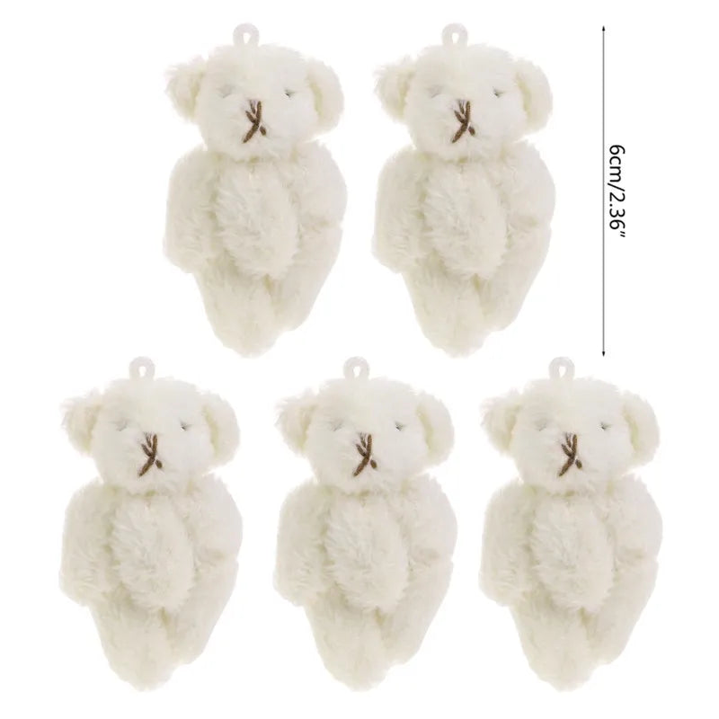 15Pcs/10/5Pcs Kawaii Small Bears Plush Soft Toys Pearl Velvet Dolls Gifts Mini Teddy Bear for Key Ring Girl Gift Women Favorite