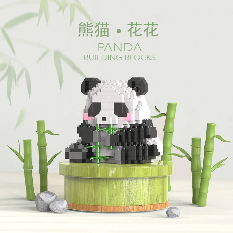 Mini 3D Animal Huahua Panda Building Blocks Model Micro Bricks Model Figures Educational Toy For Children Birthday Gift Girl