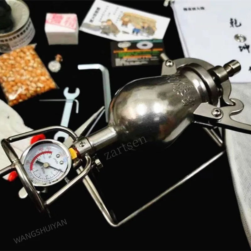 230/280ml Hand Popcorn Machine Open Firing Popcorn Puffing Machine Stainless Steel Mini Popper Popcorn Maker Open Firing