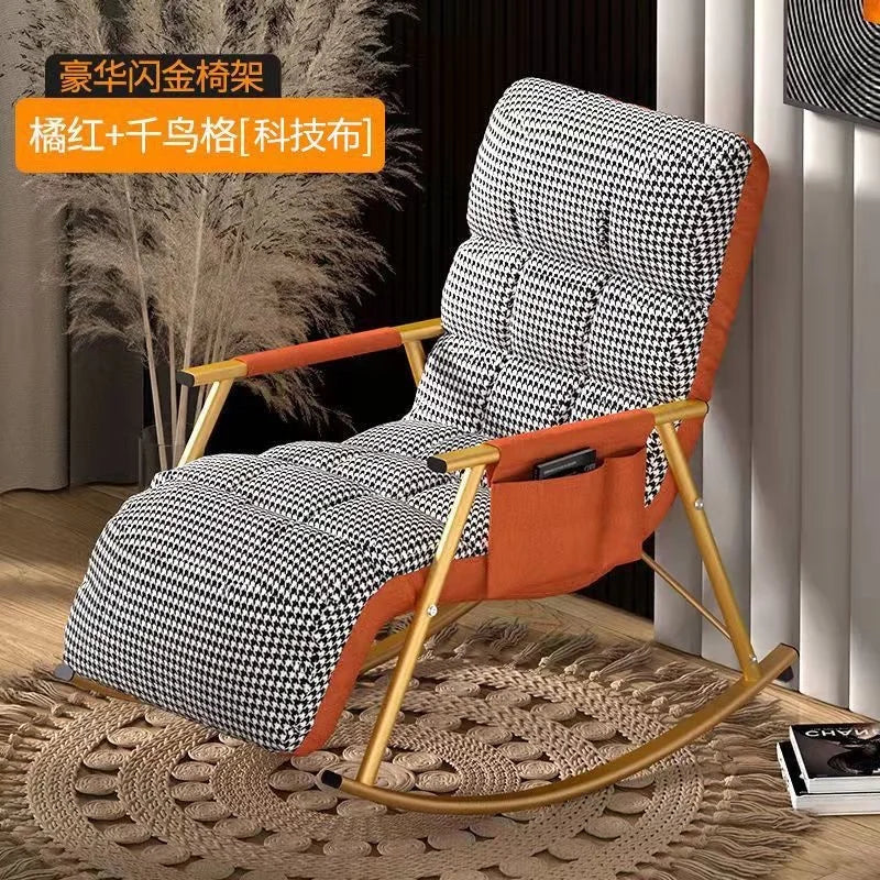 Recliner Nordic Lazy Sofas Rocking Chairs Living Room Furniture Foldable Sofa Bed Modern Balcony Bedroom Relaxing Lounge Chairs