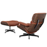 US Inventory Modern Living Room Lounge Chairs Arm Chair with Ottoman Stool Genuine Leather