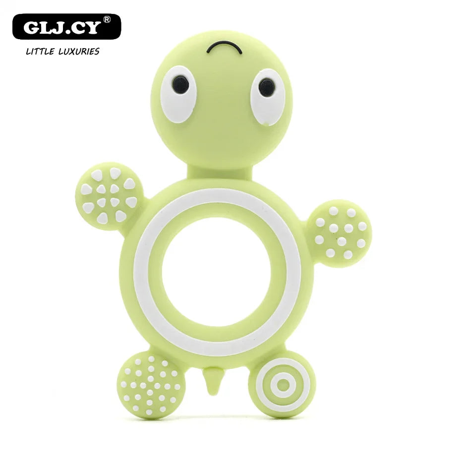 10PCS BPA Free Silicone Turtle Teething Chewable Pendant Nursing DIY Necklace Baby Pacifier Dummy Teether Toy Accessories