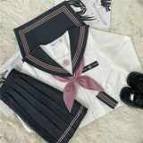 JK uniform suit Japanese college style sweet long and short-sleeved sailor suit pleated skirt Fashion School Uniform