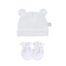 Cute Newborn Birth Set Cotton Soft Baby Nightcap With Ears Fall Winter Hat Gloves 2pcs Kit Prevent Scratching Skin Infant Stuff