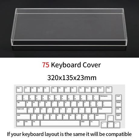 Acrylic Dust Cover for Keyboard Waterproof Dustproof Anti Stepping Protect Cover for 60 64 68 75 84 87 104 108 96 NJ68 Air Cover