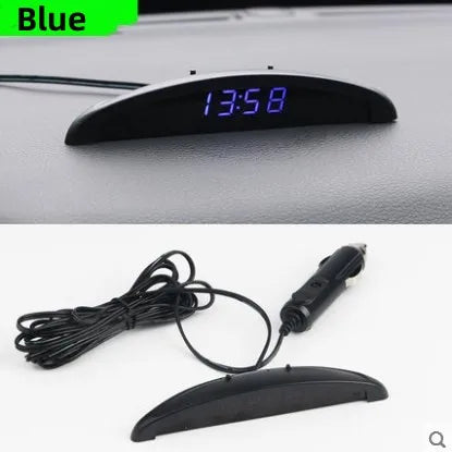 3 in 1 Auto Car Digital LED Electronic Clock Thermometer Voltmeter Car Accessories Digital Led Electronic Clock Car Ornament