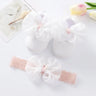 0~18M Cute Bowknot Newborn Baby Shoes Headband Set Anti Slip Toddler Infant First Walker Baby Girls Newborn Soft Sole Pink Shoes