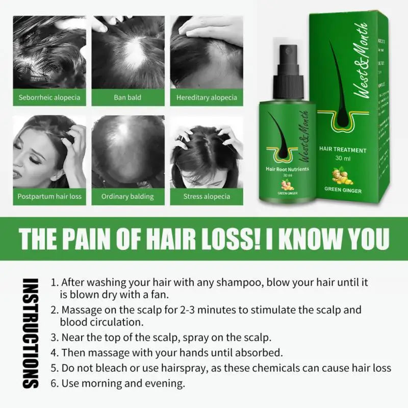 Natural Hair Growth Thickener Regrowth Serum Oil Fast Grow Hair for Hair Loss Care Products Men & Women