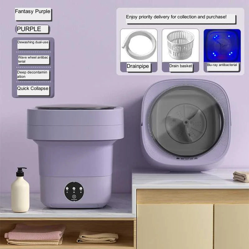 Mini Foldable Washing Machine Portable Mini Socks Underwear Panties Washing Machine Big Capacity 3 Models With Spinning Dry