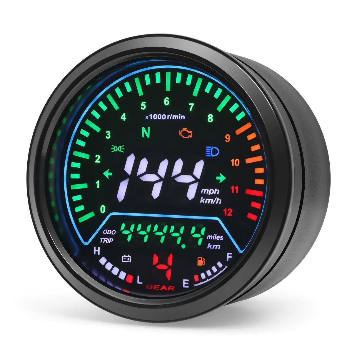 Universal Motorcycle Digital Speedometer Tachometer Fuel Gauge Dashboard Instrument Panel Meter LCD Display Turn indicator Light