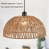 Japanese-style Hemp Rope Chandelier Homestay Pastoral Restaurant Tea Room Bar Bedroom Livingroom Zen Handmade Lamp Pendant Light