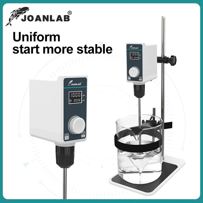 JOANLAB Liquid Mixer Lab Electric Stirrer Digital Display Overhead Stirrer Adjustable Height Lab Equipment 20L 2000rpm 110V 220V