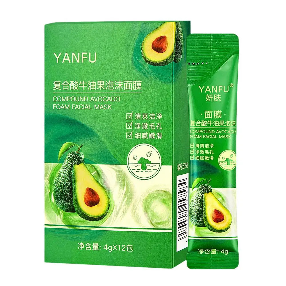 YANFU Skin Lightening Complex Avocado Foam Facial Mask Coated And Moisturizing Replenish Skin Cleaning Packaging Independen R5Q5