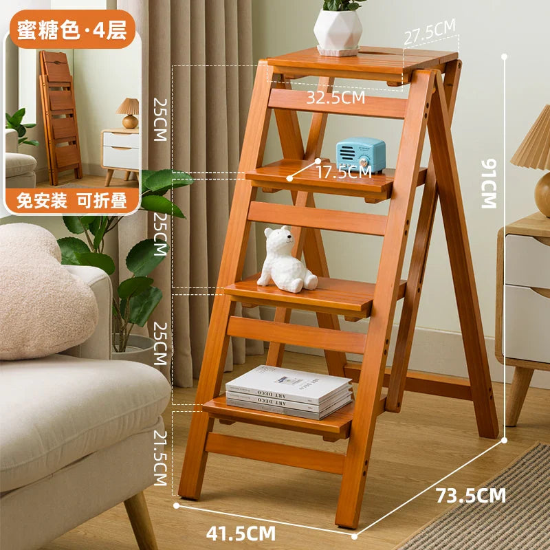 Platforms Telescoping Step Stools Foldable Attic Bar Portable Small Step Ladders Indoor Bamboo Escada Dobravel Home Furniture