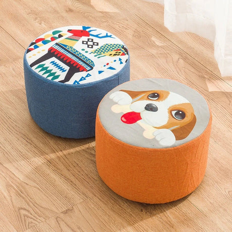 Taboret Domestic Solid Wood Low Creative Cloth Art Fruit  Children Adult Multi-function Soft Stool Chair Stool