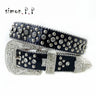 Punk Western Rhinestone Belts for Women Luxury Diamond Strap Cowgirl Cowboy Bling Crystal Pin Wide Buckle Studded Y2K Mens Belts