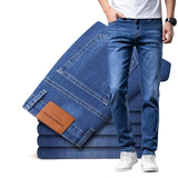 2023 Sulee Brand Top Classic Style Men Spring Summer Jeans Business Casual Light Blue Stretch Cotton Denim Male Trousers