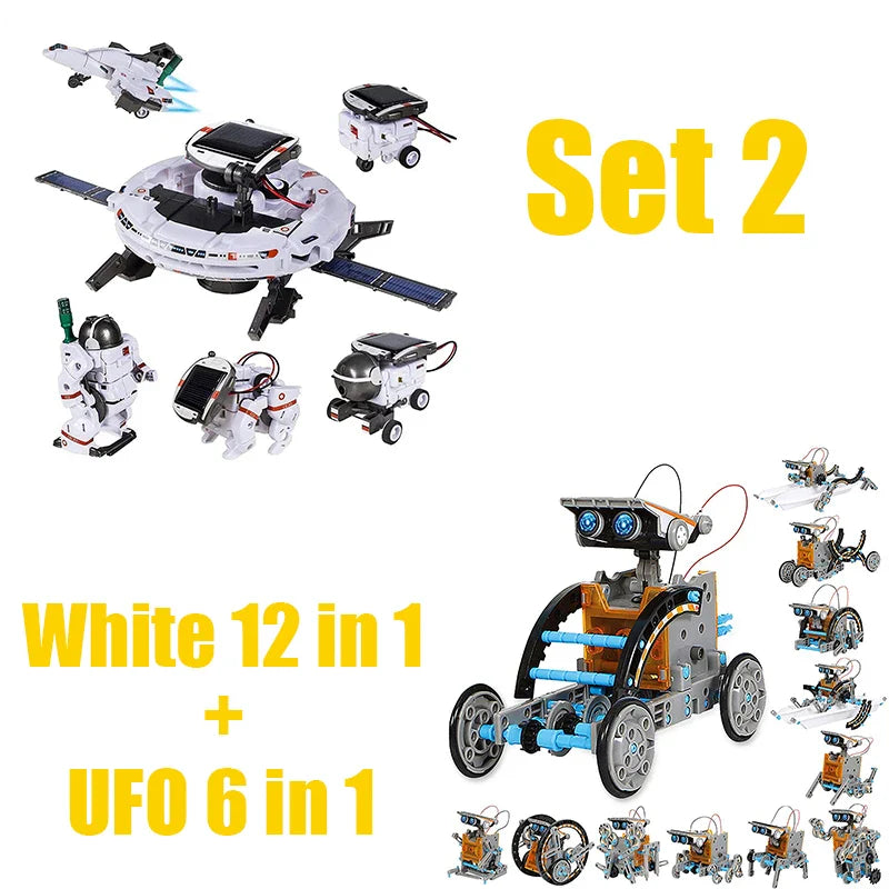 12 in 1 Science Experiment Solar Robot Toy DIY Building Powered Learning Tool Education Robots Technological Gadgets Kit for Kid