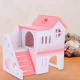 2 Pcs Hamster Double-Deck Villa Small House Rat Cage Accessories Hideout Wear-resistant Pvc Toys Supplies