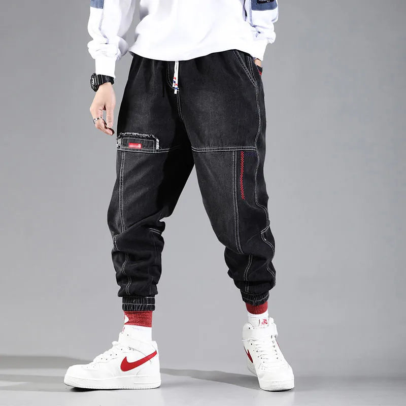 2023 Spring Autumn New Streetwear Baggy Jeans Men Korean Denim Cargo Jean Pants Baggy Harem Jean Trousers Male Brand Clothing