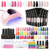 Nail Set for Nail Extensions Quick Building Poly UV Gel Set With 54W UV Lamp Acrylic Extension Gel Nail Polish Kit