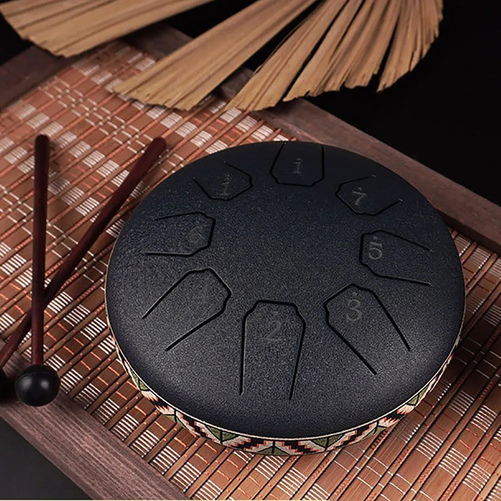 Tongue Drum 6 Inch 8 Tone Mini Ethereal Drums Children Steel Hand Drums Yoga Meditation Professional Percussion Instruments Gift