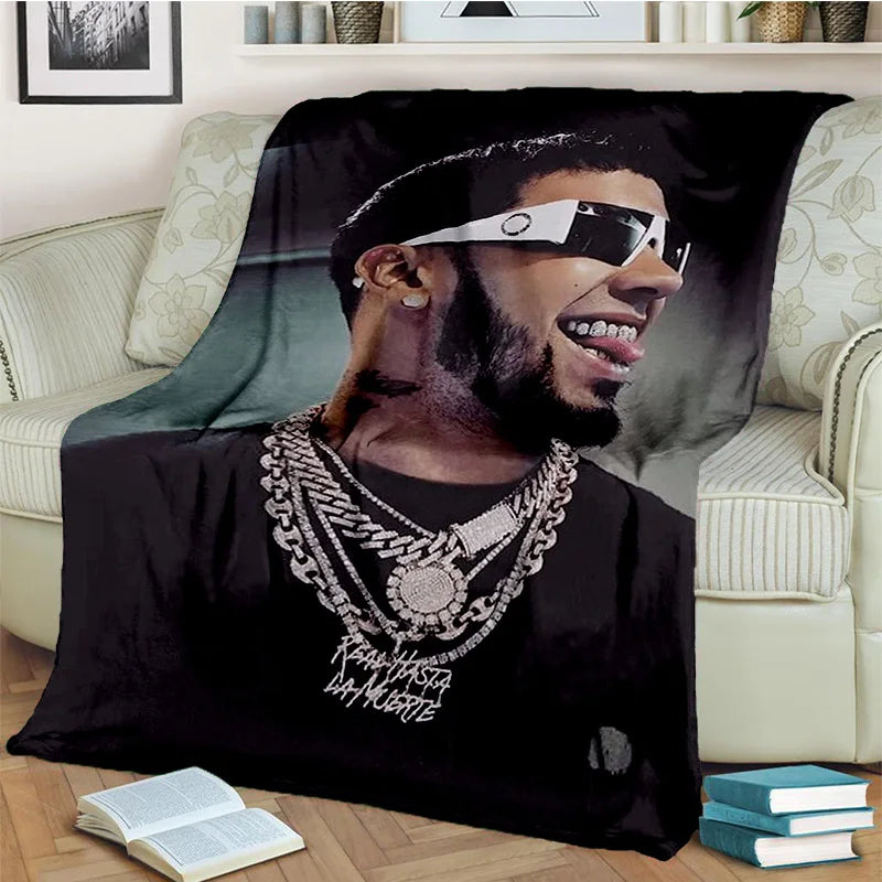 Free Anuel AA Rapper Hip Hop Singer Blanket,Soft Throw Blanket for Home Bedroom Bed Sofa Picnic Travel Office Cover Blanket Kids