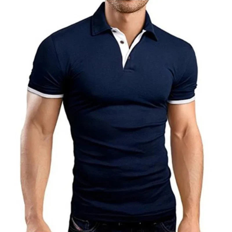 Covrlge Polo Shirt Men Summer Stritching Men's Shorts Sleeve Polo Business Clothes Luxury Men Tee Shirt Brand Polos MTP129