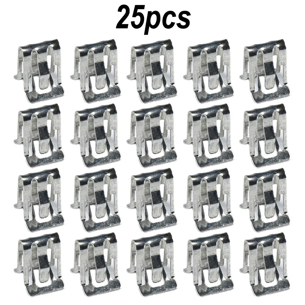 25x Car Metal Fastener Clips Clamp 1/2X 5/8inch Car Retainer Moulding Trim 16662182 11588650 Interior Accessories Auto Fastener