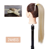 AZQUEEN 55CM Long Straight Bow Tie Ponytail Clip In Hair Extension Natural Brown Blonde Synthetic Pony Tail Hairpieces For Women