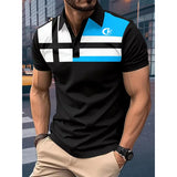 Hot selling summer new plaid polo polo shirt men's short sleeved business casual fashion slim fit polo shirt men's T