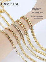 Golden Bag Chain Accessories Metal Extension Chains Underarm Crossbody Shoulder Belt Replacement Bags Strap For Women's Bag