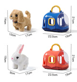 Children Pretend Play Pet Care Set Simulation Electric Plush Stuffed Dog Cat Rabbit Toy Walking Barking Education Toys for Girls