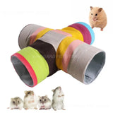 Small Pet Colorful Tunnel Toy 4 Kinds Rainbow Dwarf Rabbit Nest Guinea Pig Squirrel Pet Drill Hole Fun Tunnel Hamster Tunnel Toy