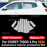 For CHIREY TIGGO 4 Pro 2024 TPU Gearbox Panel Film Dashboard Protective Sticker Interior Cover Anti-Scratch Car Accessories