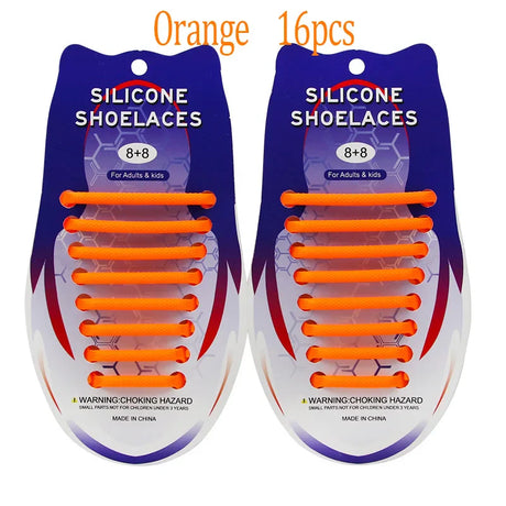 Elastic Oval Thicken Waterproof Silicone Shoelaces Hammer Laces No Tie Shoelace for Adults and Children Rubber Quick Shoelace